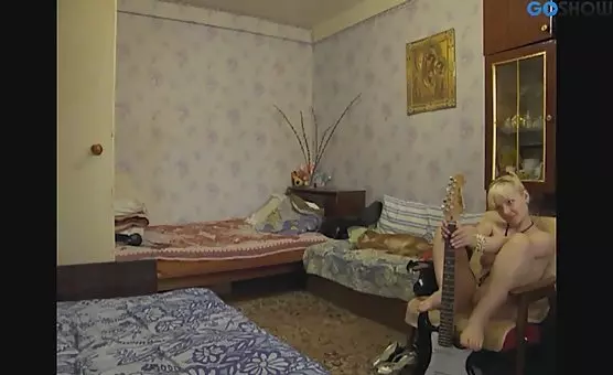 18 xnxx - Teasing Blonde Angel Plays Guitar and Smiles